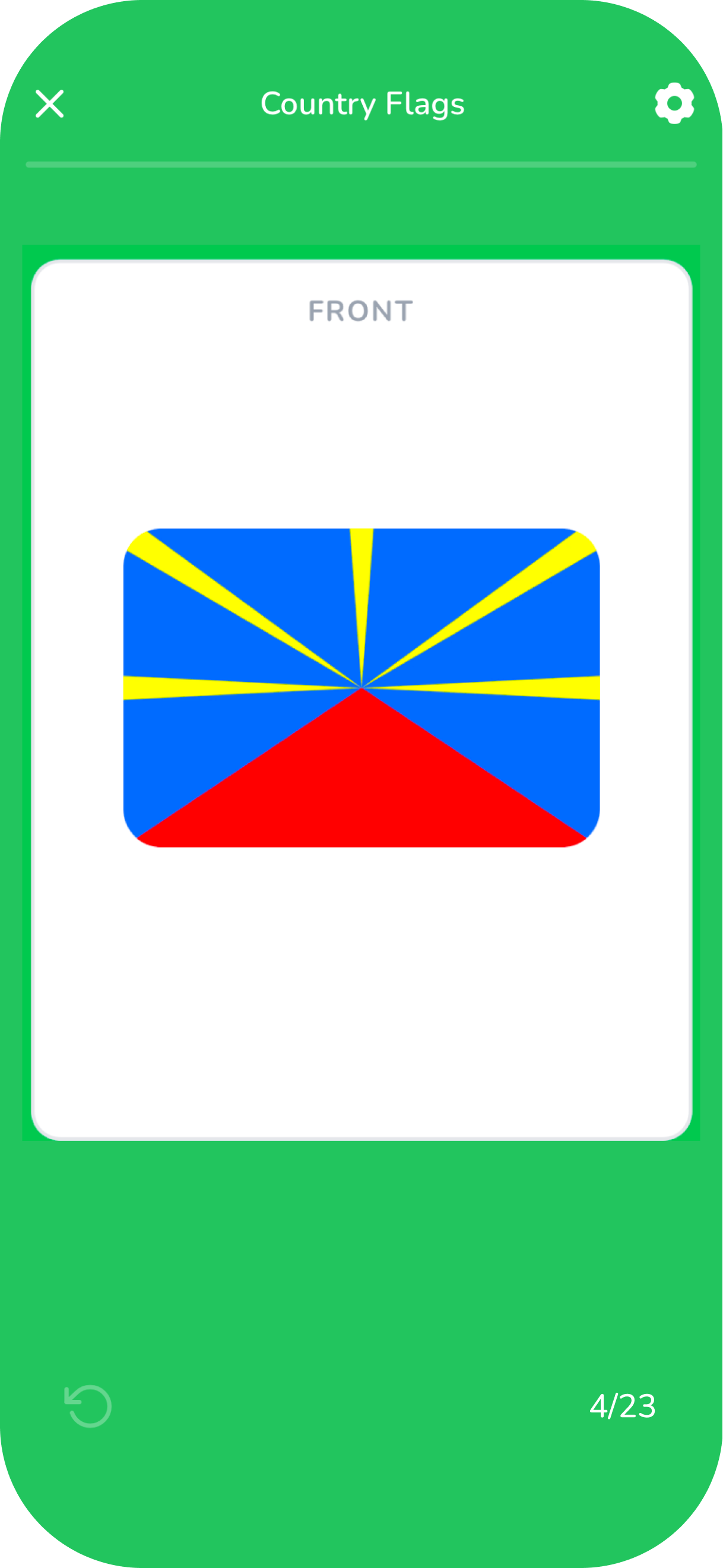 Flashcard screen